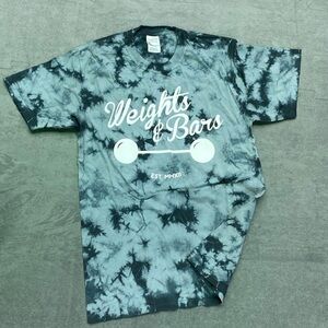 Weights and Bars brand dark style Tie-Dye Graphic T-Shirt- fitness, train hard